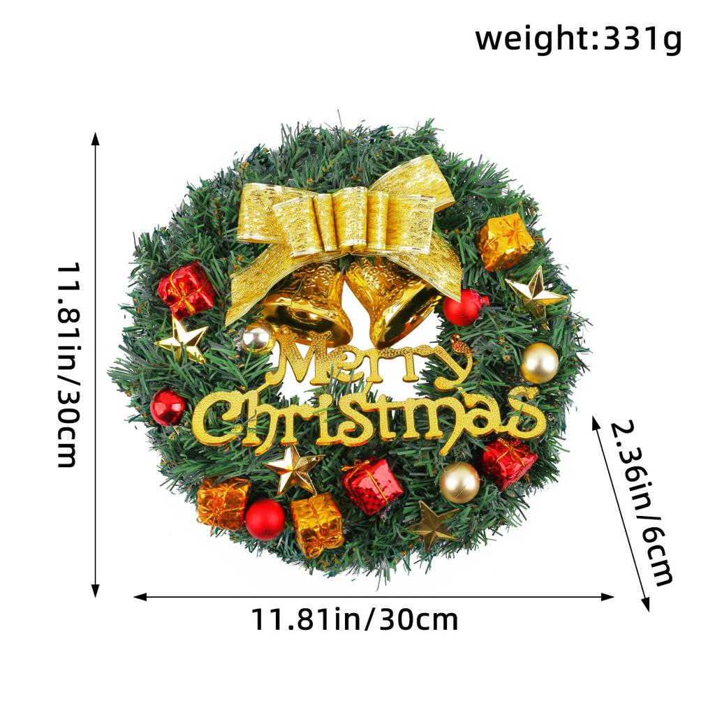 White Christmas Holiday Art Wreath Decorative Simulation Door Wreath Christmas Decorations for Window Christmas Pendant