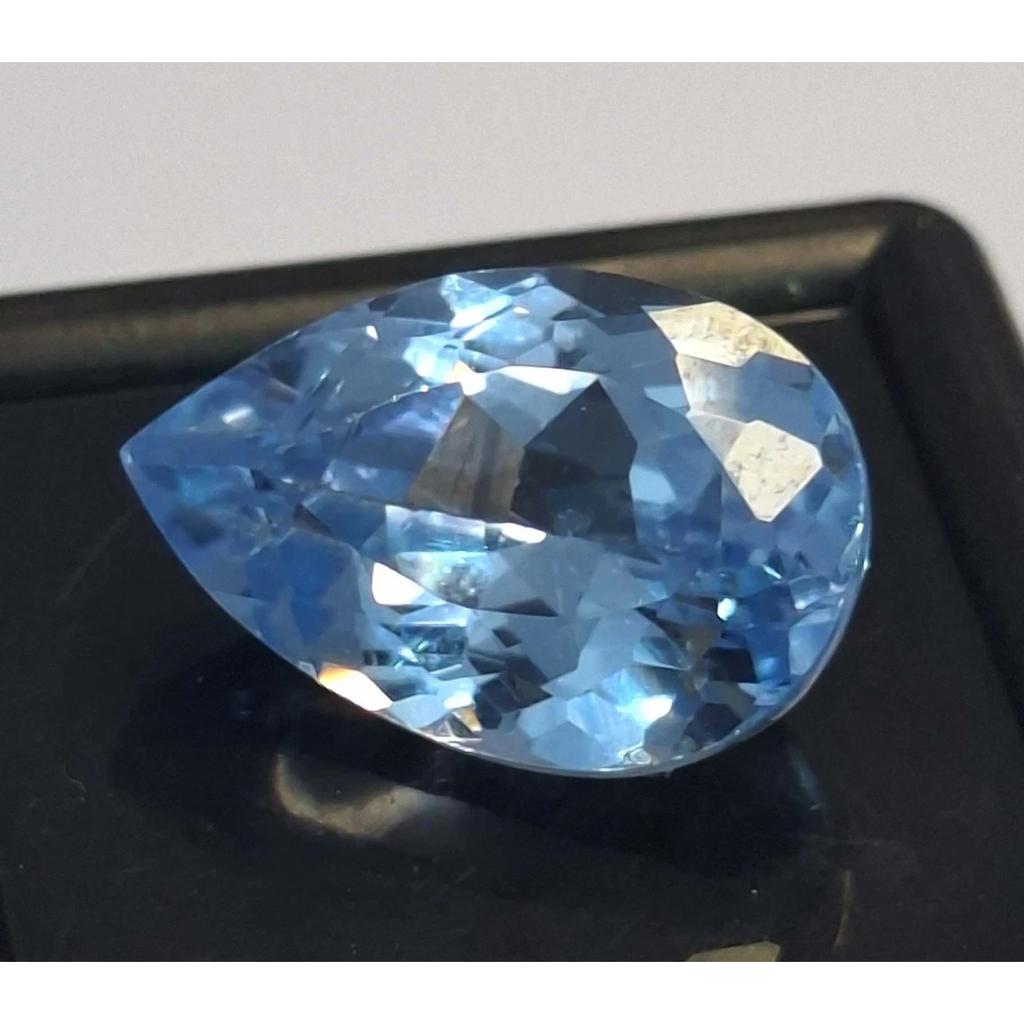 Aquamarine Sky Blue Natural 10-12 Ct Pear Cut Beautiful Certified Gemstone
