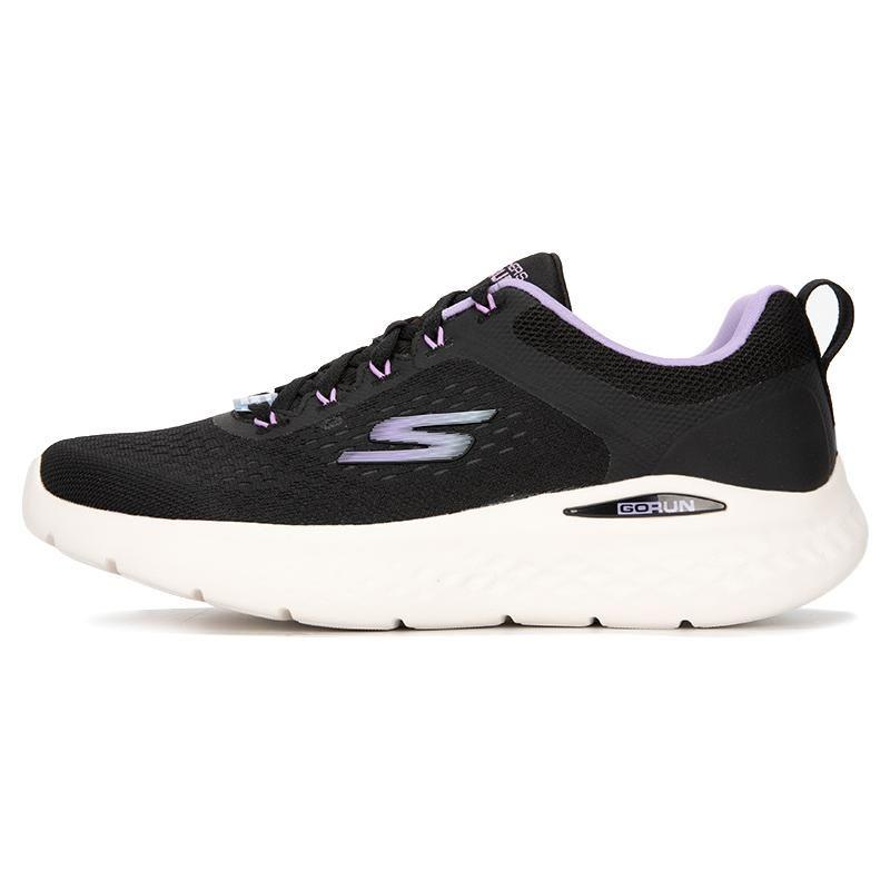 Skechers Go Run Lite Comfortable Fabric Durable Low-Top Running Shoes Women sneakers White Black 129423-BKPR 35