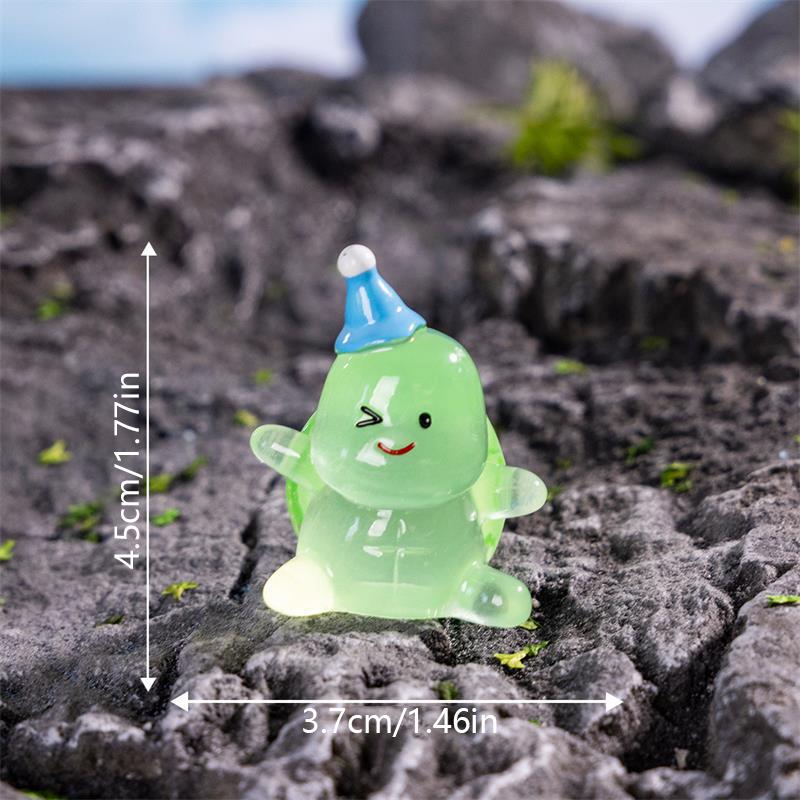 Cute Mini Luminous Kung Fu Turtle Micro Landscape Ornaments Car Home Decoration Glowing In Dark Turtle Toy DIY Accessories Gifts
