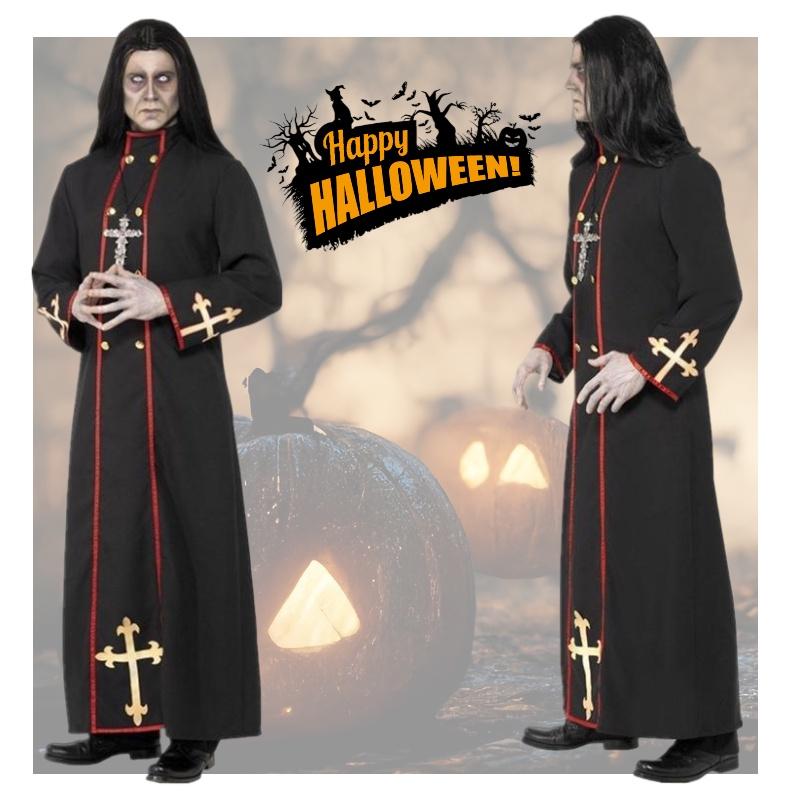Robe Medieval Priest Cosplay Costume Party Halloween Roleplay Outfit Events
