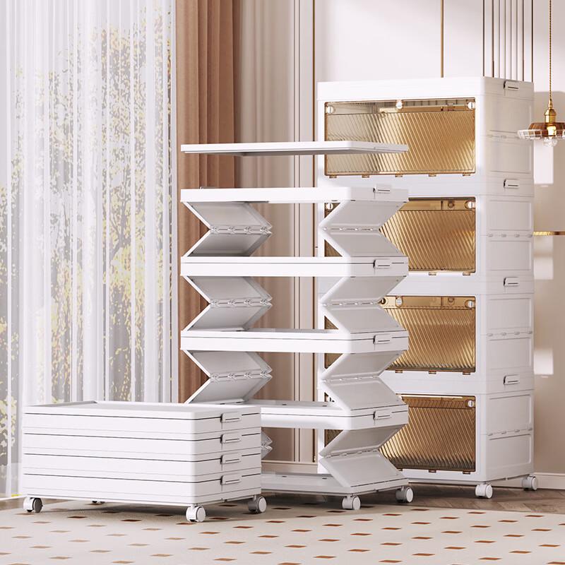 Miling 5-Tier Foldable Storage Cabinet with Wheels