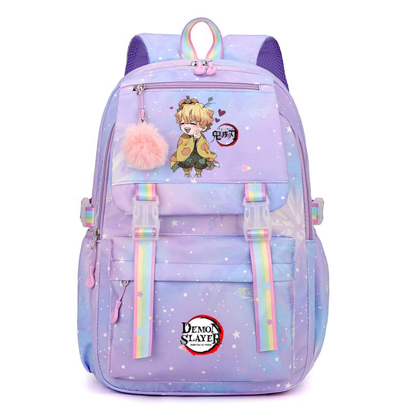 Anime Demon Slayer Backpack Computer Bagpack Sweet Soft Backpack Printed Girl Lightweight Schoolbag for Women Travel Leisure Bag Rucksack Mochila