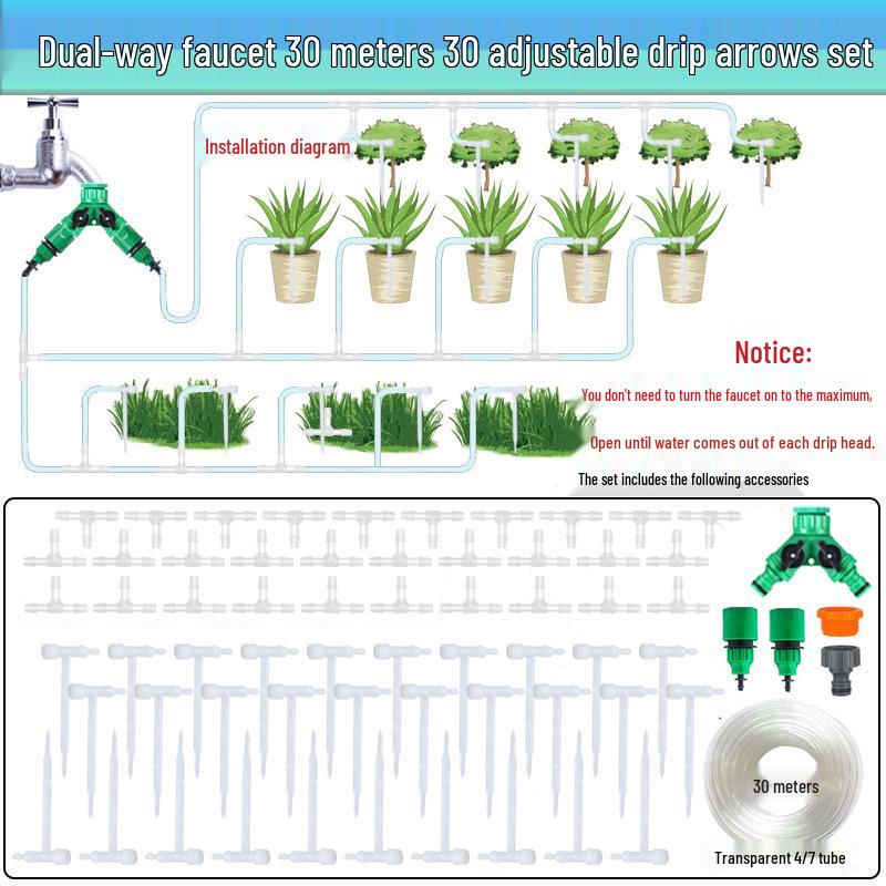 Automatic Adjustable Drip Irrigation System for Potted Plants - Ideal for Lazy Gardeners & Travelers