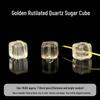 Golden Rutilated Quartz Square Beads for DIY Crystal Bracelets - Yellow and White Quartz Accessories