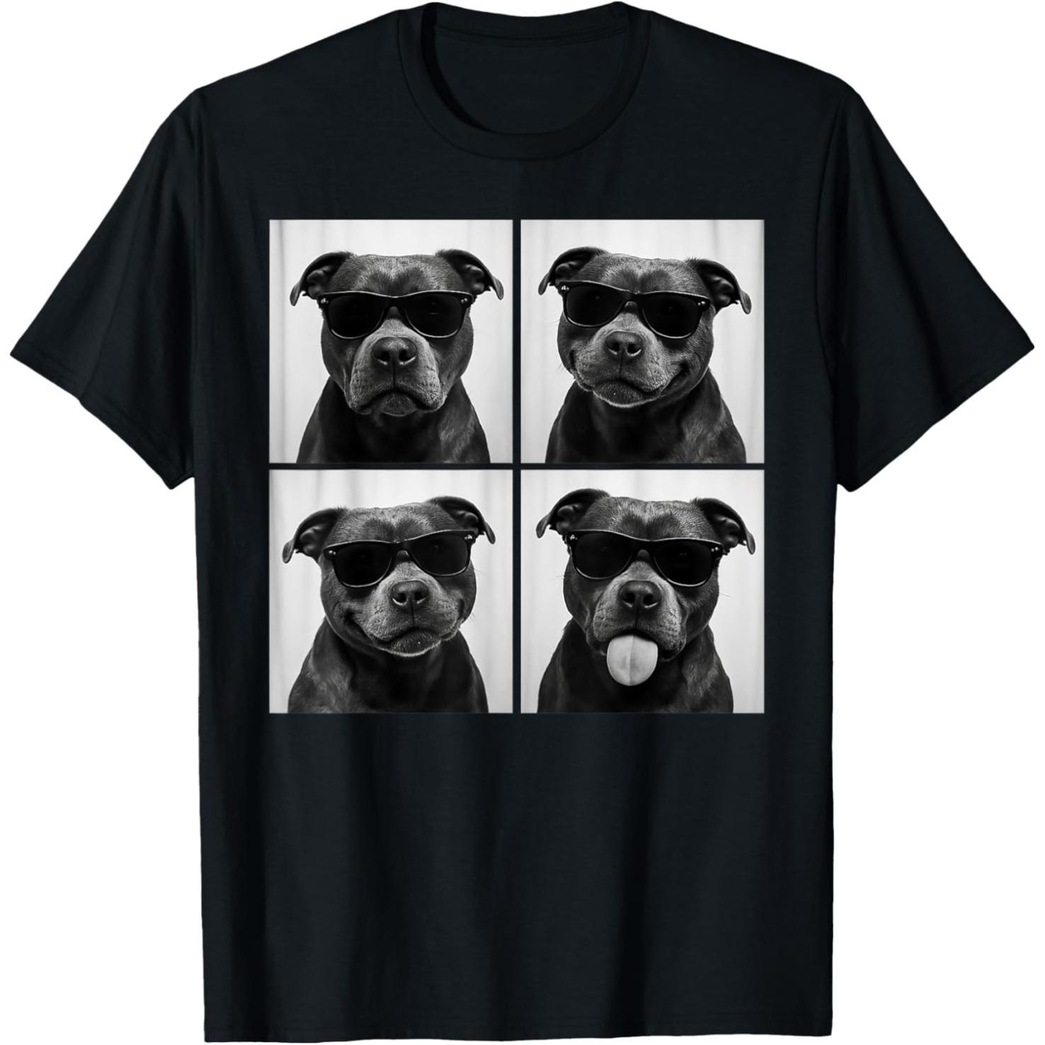 

Fun Staffordshire Bulldog Lovers, Cute Dog Photo T-shirt, Women s Humorous Street Style Short-sleeved Clothing Graphic T Shir... S разноцветный