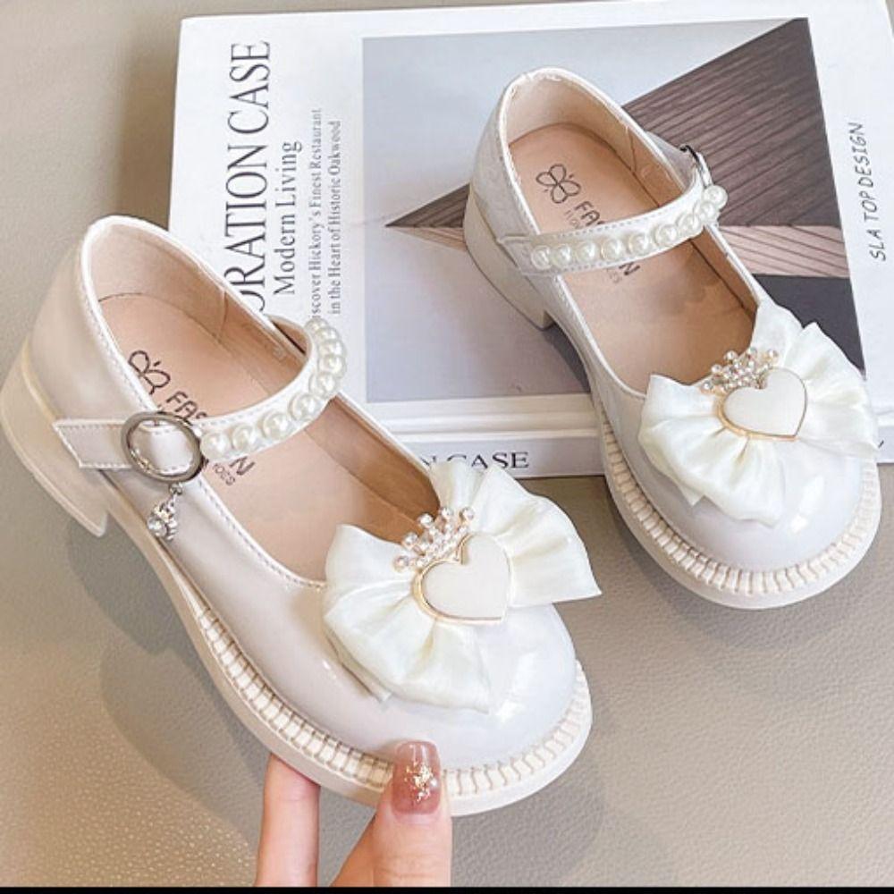 Soft Soled Mary Jane Shoe Pearl Girls Princess Shoes Fashion Casual Kids Flats  Banquet