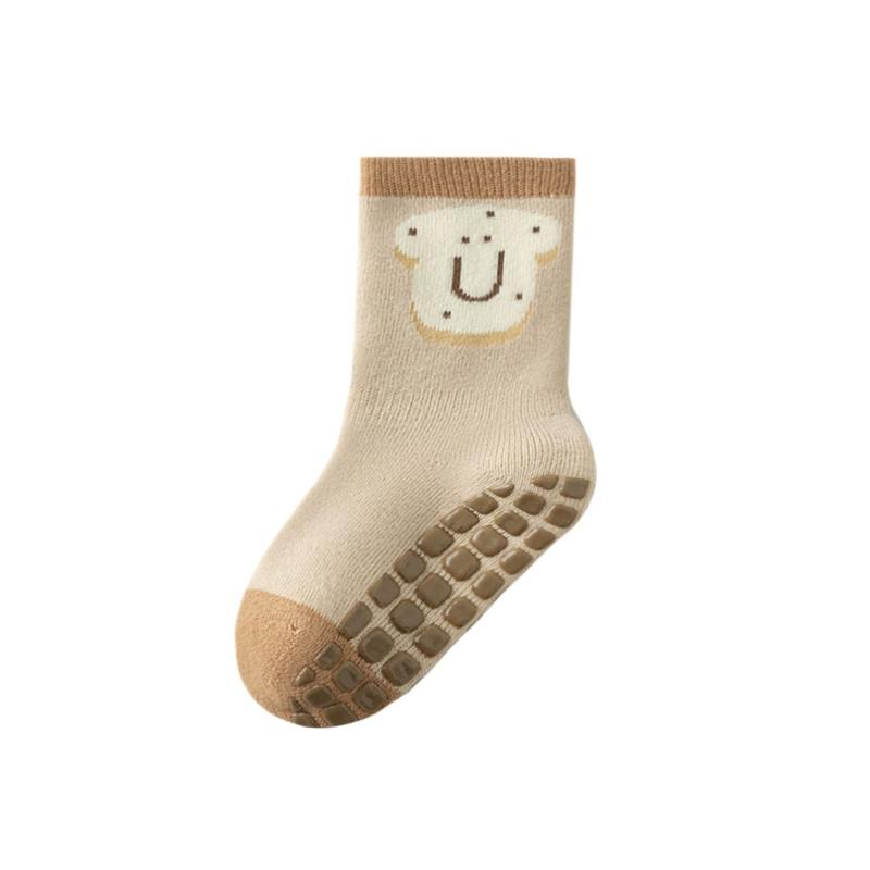 Winter Autumn Thick Warm Kids Boys Mid-calf Socks Cartoon  Non-Slip Cute Cozy Soft Brushed Breathable Children Socks L хаки