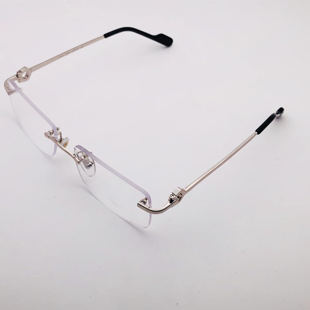 RSINC Okulary bezramkowe Cart Metal Cup Srebrno-Czarny Dla Mężczyzn i Kobiet | CT00450 52-18-140 CART METAL CUP A2 CT00450 52-18-140 Cup Srebrno-Czarny