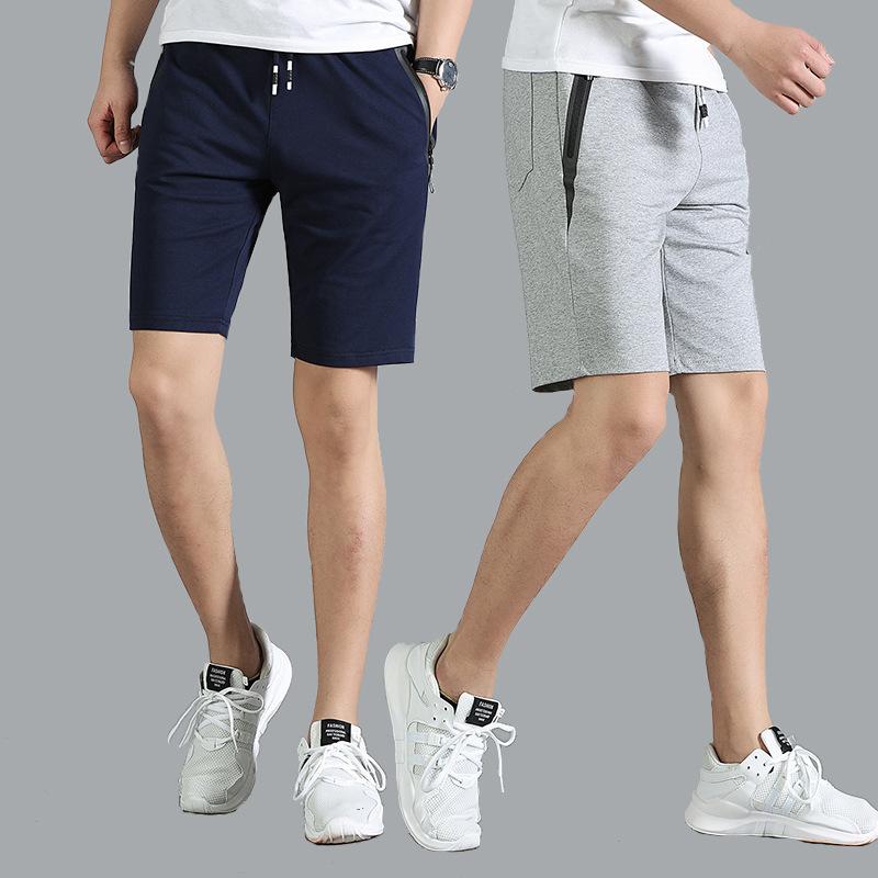 Shorts Men Summer Casual Men's Shorts Men's Zipper Pockets Plus Size Man Beach Short Pants Male Sport Cotton Sweatpants