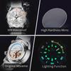 OLEVS Orologi Automatici da Uomo Lusso Top Brand Serie Subacquea Ghost Verde Cinturino in Silicone Orologio Meccanico Originale