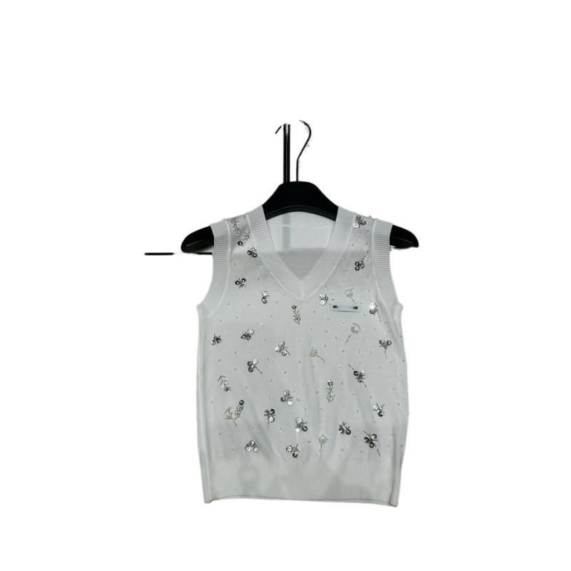 Trendy Sequin V-Neck Knit Vest - High-Quality, Slim-Fit, Versatile Fashion Top