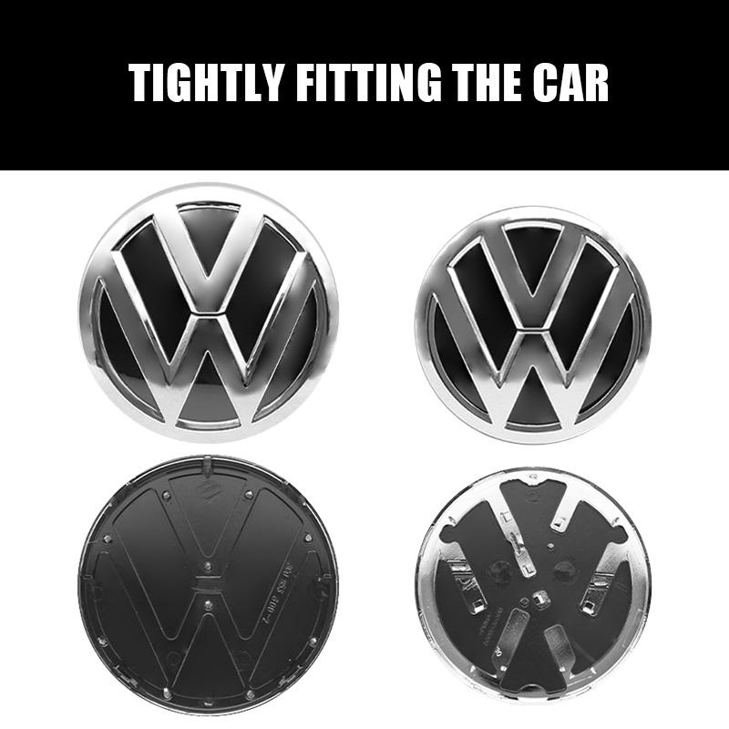 Für VW VOLKSWAGEN Neu 2 Stück VW Frontgrill-Emblem Heckklappen-Emblem Logo Dekoration Für Volkswagen Polo 6 6C 2014-2018 Auto Re