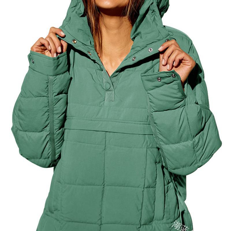 

European & American Casual Solid Color Cotton Hooded Pullover with Long Sleeves M