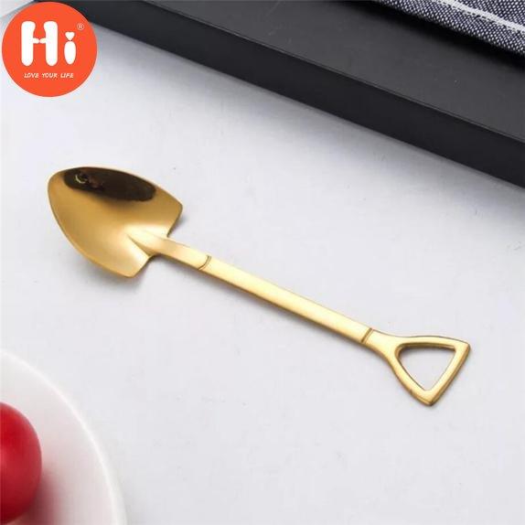 Hi Creative Nerezová lopatka ve tvaru lžíce Vidlička Barevné nádobí Dlouhá rukojeť Kávová lžička Čajová lžička Míchací lžíce