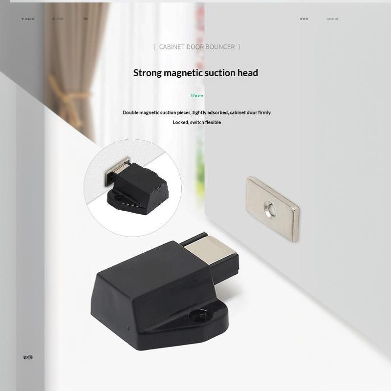 Invisible Cabinet Catches Hidden Magnetic Bouncer Door Catches Handle Free Plastic Adjustable Drawer Bouncer Hardware Accessory