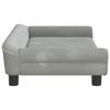 Kids Sofa Light Grey 100 X 50 X 26 Cm Velvet