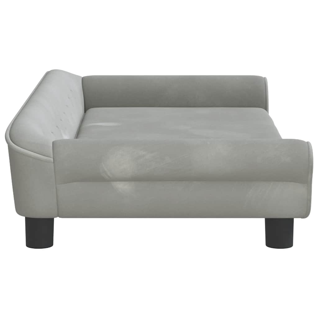 Kids Sofa Light Grey 100 X 50 X 26 Cm Velvet