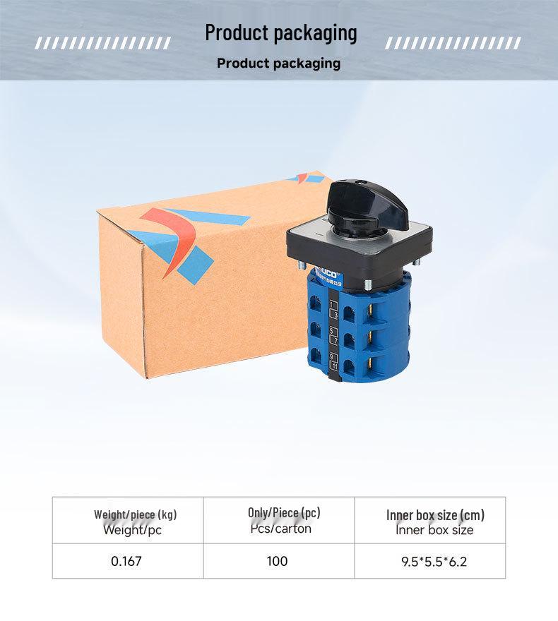 Zhuo Chao SZW26-25/D303.3 Universal Rotary Switch - Two-Open, One-Close, Three-Speed, Three-Section