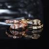 Korean Version Snake Bone Ring Half Circle with Diamond Opening Spring Full Diamond Snake Head Ring Jewelry
