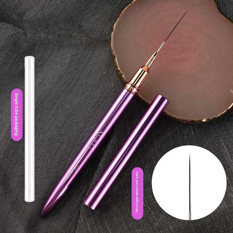 1 Pcs Nail Art Liner Brushes Elongated Lines Striping Drawing Uv Gel Painting Nail Design Pen Professional Manicure Tool