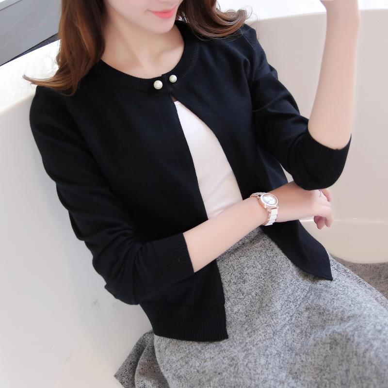 Knitted cardigan short sunscreen small shawl thin coat spring and summer new women's sweater long-sleeved air-conditioning shirt