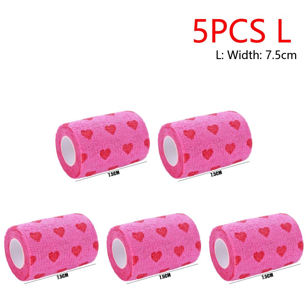 Rose Red Heart Dog Cat Medical Bandage Elastic Self-Adhesive Bandages Non-woven Practical Beautiful Eco-friendly for Pets Animal