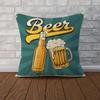 Beer Wine Retro Style Pillow Case For Car Sofa Decorative Home Doublesided Print Plush Square Throw Pillow Cushion Cover