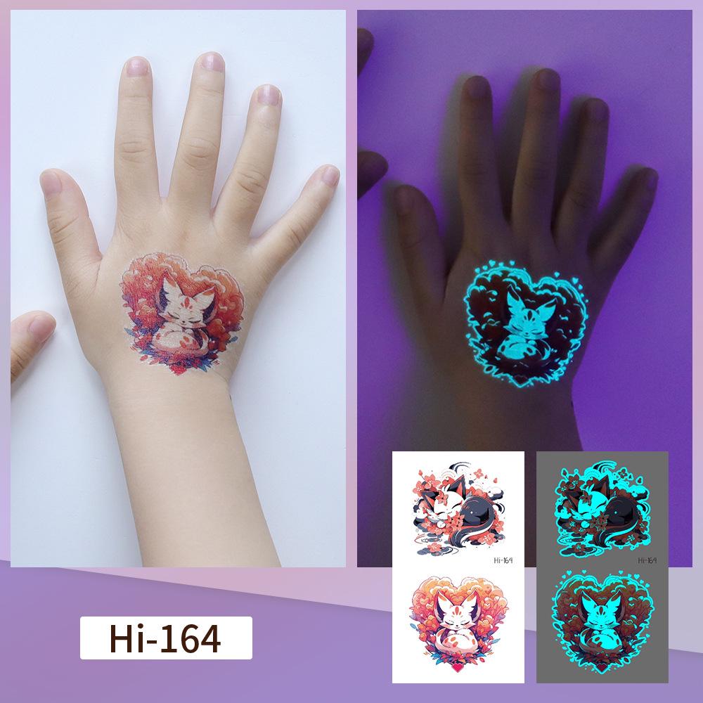 Rikalong Blaue Leuchtende Tattoo-Aufkleber: Niedliche Tierdesigns für Haustiere & Festivals