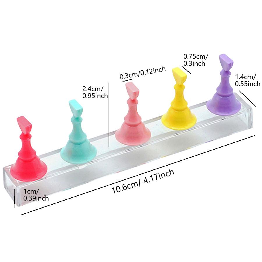 Magnetic Neon Color Nail Art Practice Base Nail Tips Holder Set for Press-on Nails Display Salon and Home Use