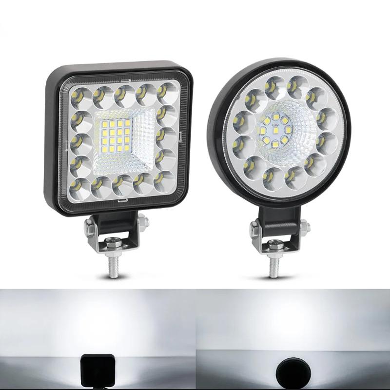 1pcs Led Work Light Mini Square Round 63W 96W Spotlight Fog Lights Headlamp for Car Offroad Truck 4X4 Tractor SUV ATV 12V 24V