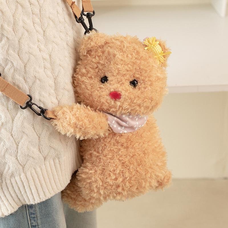 

Cartoon Teddy Dog Backpack Plush Toy Doll Puppy Bear Doll Children S Crossbody Bag Muppet Doll 38cm（0.26kg）