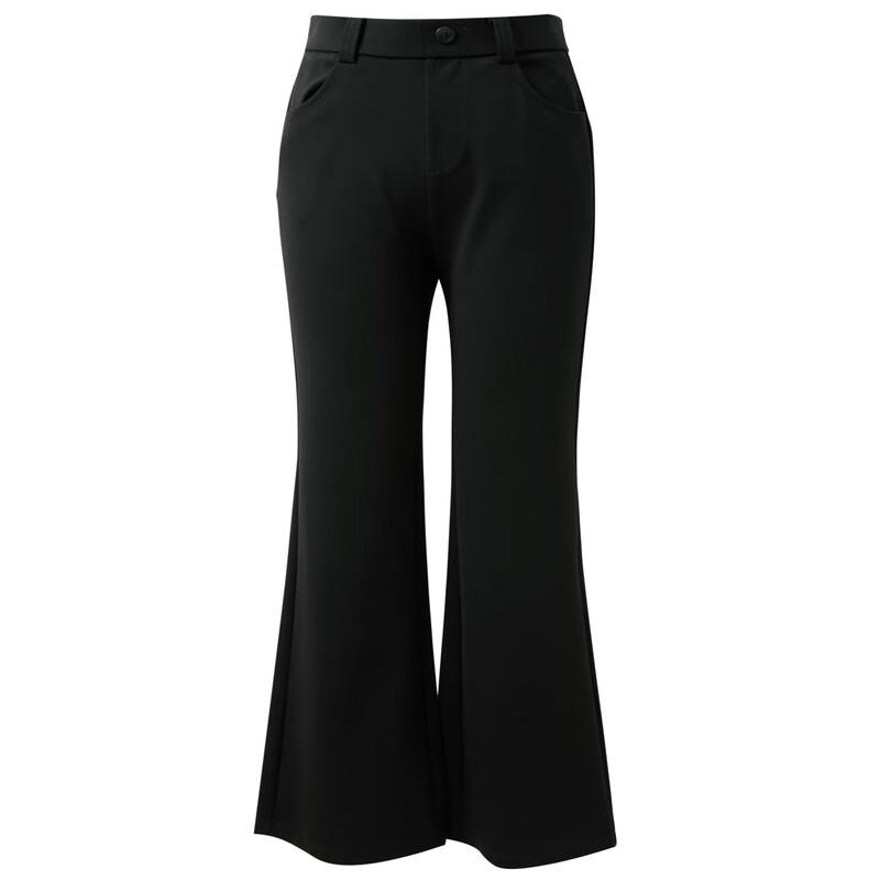 Sancai 2025 Autumn Slim-Fit Black Micro-Flare Pants