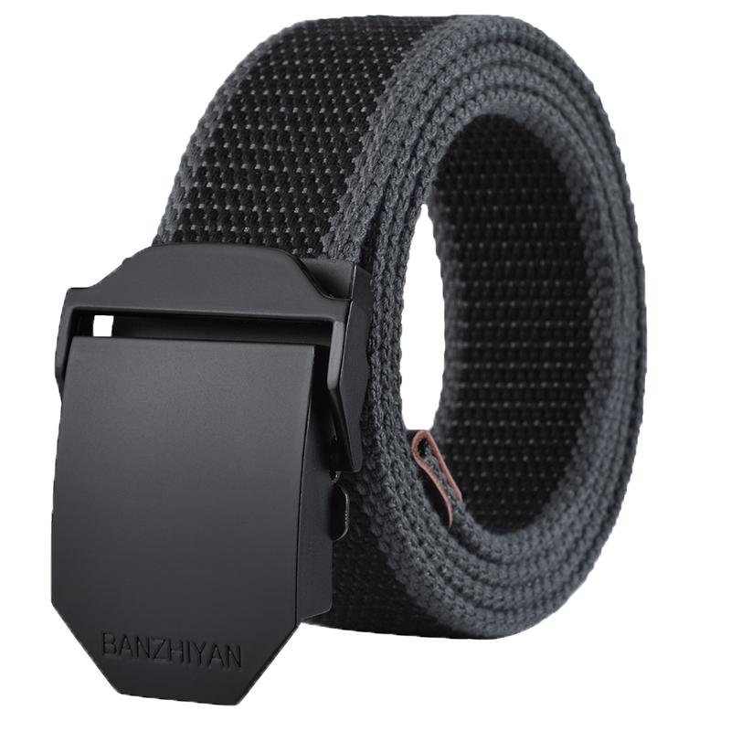Men s Casual Canvas Belt with Automatic Buckle 120cm (Adjustable)