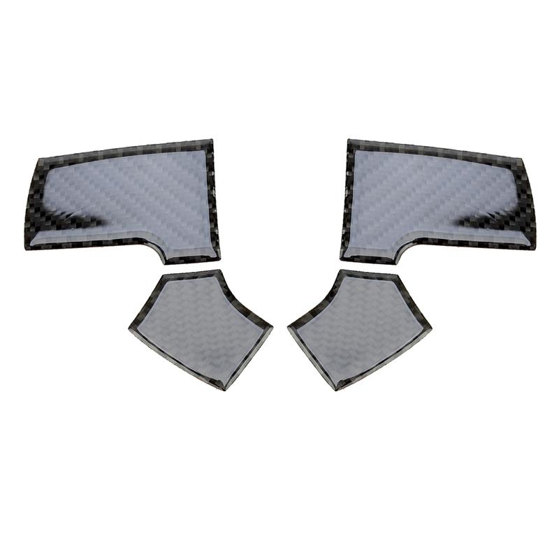 4pcs/Set Black Carbon Fiber Front Interior Steering Wheel Cover Trim Sticker Fit for Ford F-150 2004 2005 2006 2007 2008