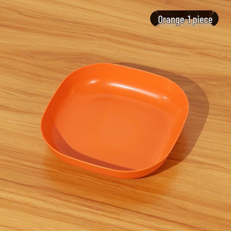 Elegant Gold-Edged Plastic Fruit Plate - Stylish Square Bone Dish for High-End Living Room Decor