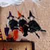 Charming Halloween Witch Pendant Cute Cloth Ornaments Broom Gifts Bag Witch Wizard Hat Design For Home Decoration