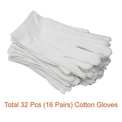 1 Pairs New Full Finger Men Women Etiquette White Cotton Gloves Waiters Drivers Jewelry Workers Mittens Sweat Absorption Gloves