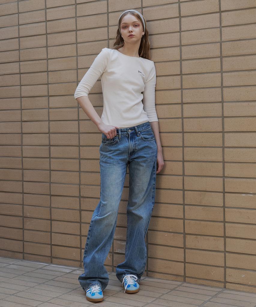 GREENBUTTER Three-Quarter Sleeve Tee (Ivory)