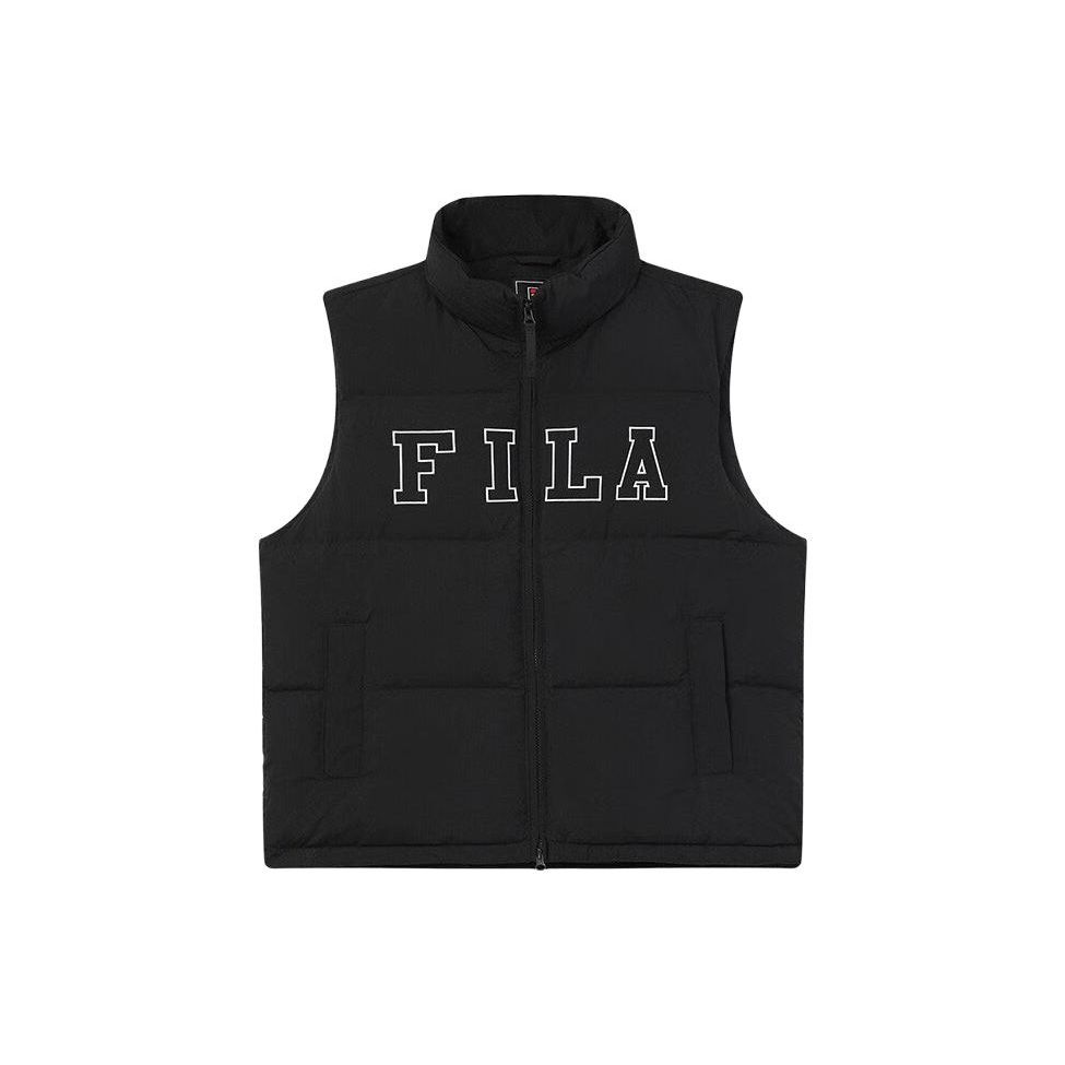 

FILA Letter Logo Print Lined Loose Down Vest Unisex Vests Black F51U349903FBK M