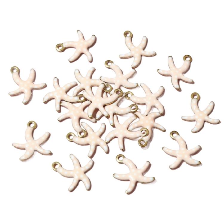 20PCS Colorful Starfish Pendant Unique Star Necklace Pendant Stainless Steel Texture for Home Decors and Own Collection