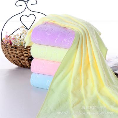 Microfiber Abraded and Embossed Cartoon Beach Towel, Adult and Child Absorbent Large Bath Towel