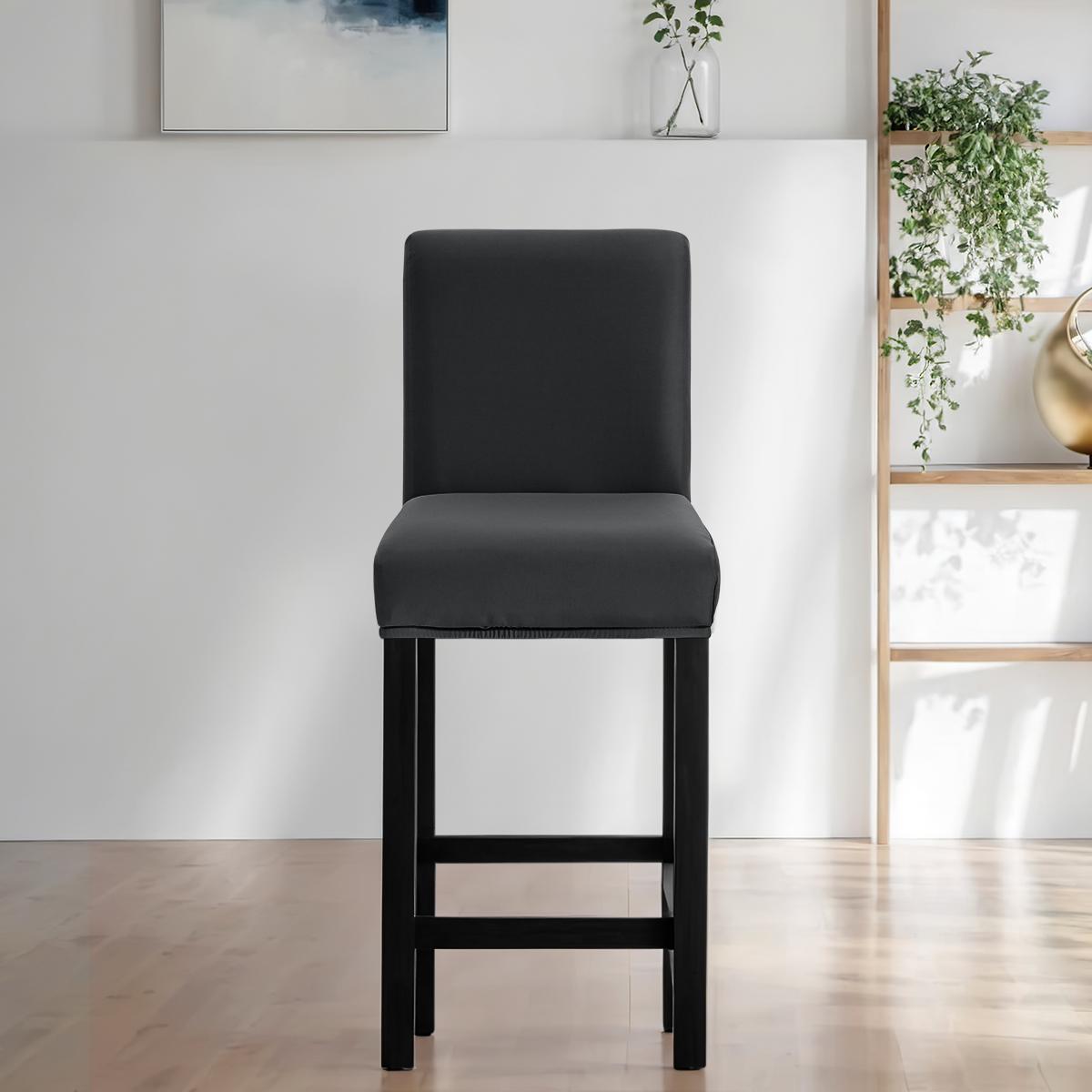 

1PC Stool Covers Stretch Short Back Chair Covers Counter Height Chairs Covers for Kitchen Dining Room Cafe Furniture S