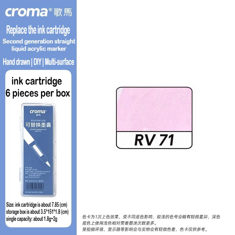 Croma 160/24 Color Replaceable Ink Refill Liquid Soft Tip Acrylic Marker Non Toxic Waterproof School Office Supplies Stationery