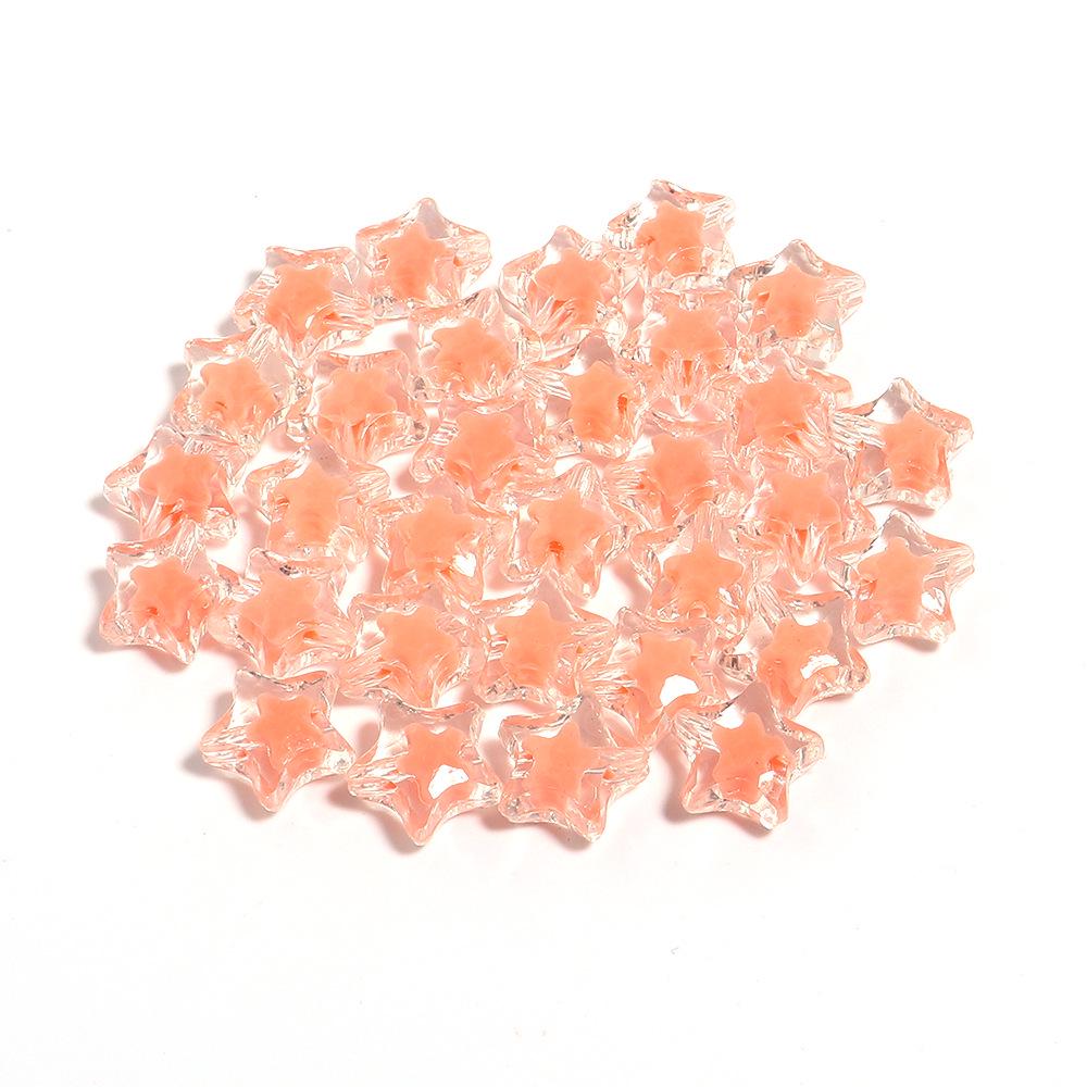 Pack of 50 Colorful Acrylic Star Beads for DIY Bracelets & Phone Chains