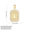 Copper-Plated 18K Gold Virgin Mary Pendant Necklace with Zirconia Stones