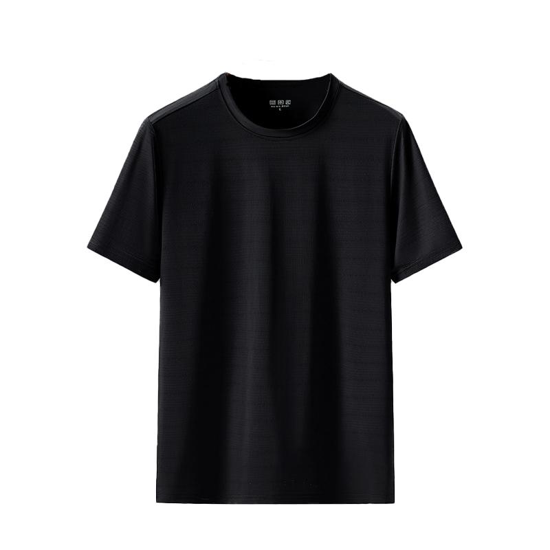 (L-5XL)Quick Dry Sports T-Shirt Men Summer New Fitness Tops Ice Silk Mesh Breathable Gym Running Hiking Short-Sleeved Tee Shirt