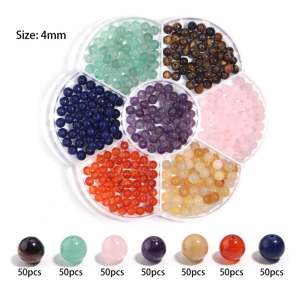 

1box/lot 7 Chakras Natural Stone Beads Stone Beads Box For Jewelry Making Kits DIY Earring Bracelet Necklace Accessory Wholesale