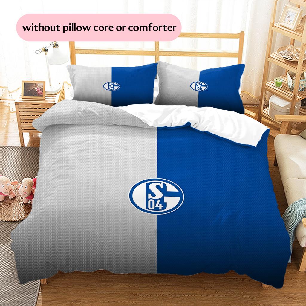 Set Copripiumino Trapuntato con Motivo FC Schalke 04 Decorazione per la Casa Regalo (1 * copripiumino + 2 * federe senza imbottitura)