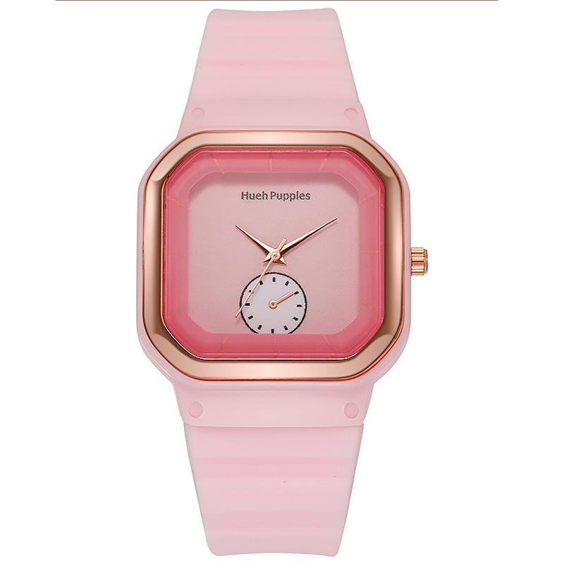 21 Square Korean Casual Unisex Silicone Strap Quartz Watch - Simple Design